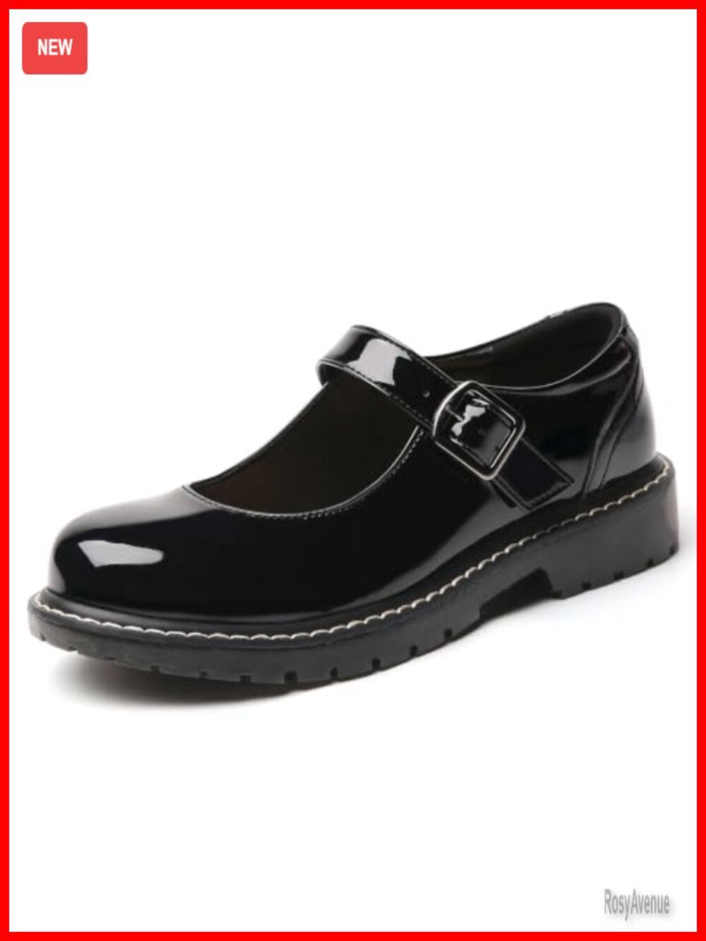 Mary Jane Shoes Women Platform Flats Matte Leather Memory Foam Buckle Comfort